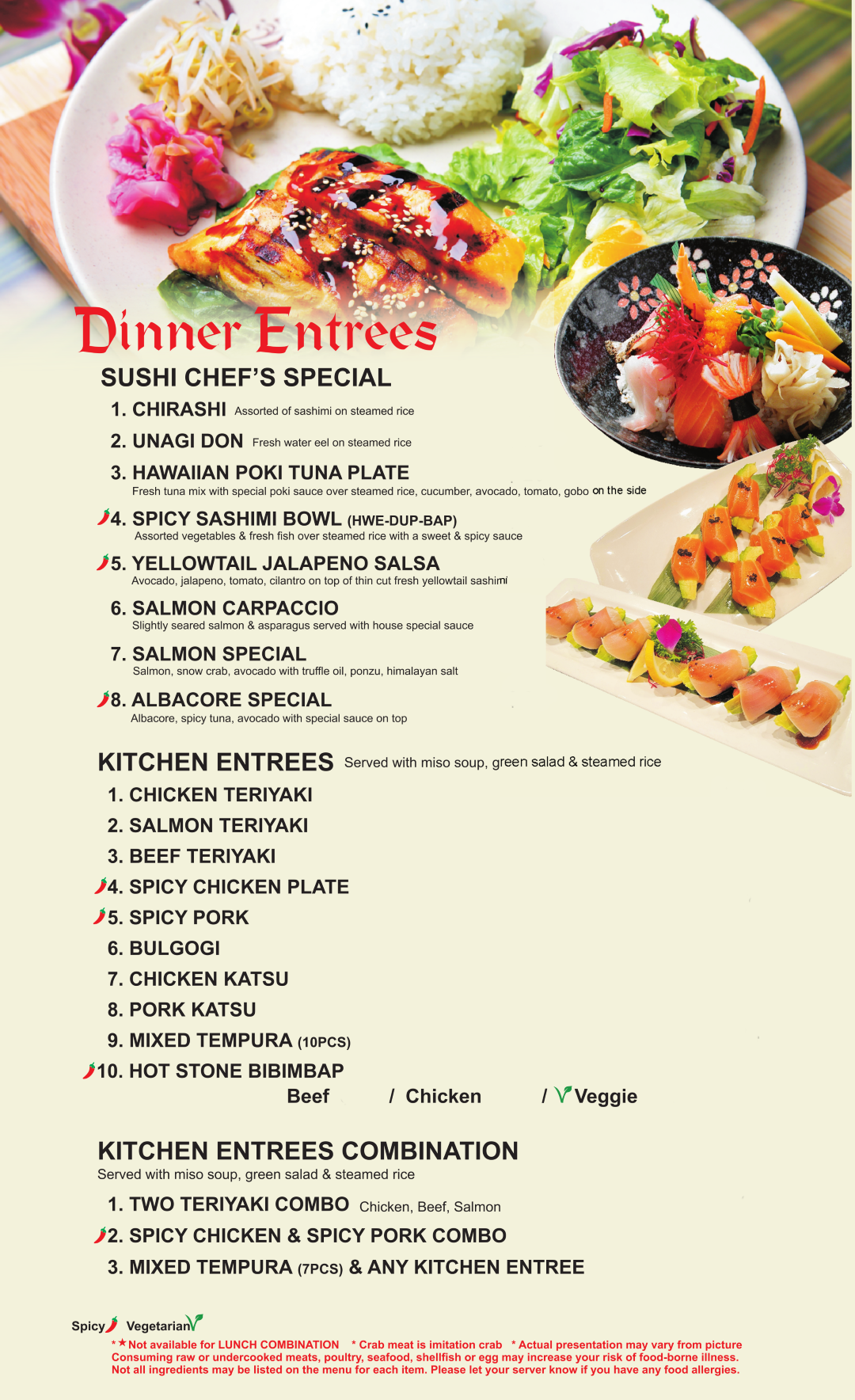 Page Four of Menu